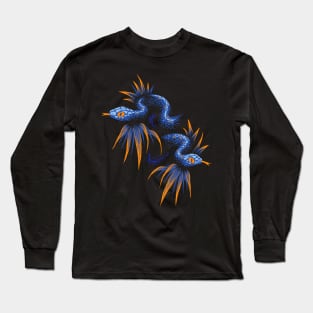 Mr Snake in the Rainforest - Blue Orange Long Sleeve T-Shirt